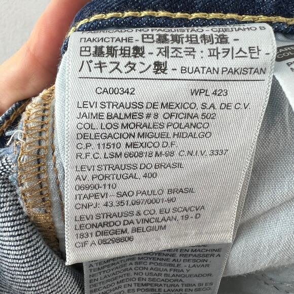 Levi's 711 Altered Blue Jeans Denim Distressed Mid-Rise Skinny Leg Zip Fly Sz 25 - Picture 8 of 9